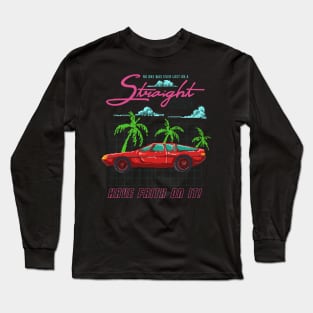 illustration retro 80 s car pixel Long Sleeve T-Shirt